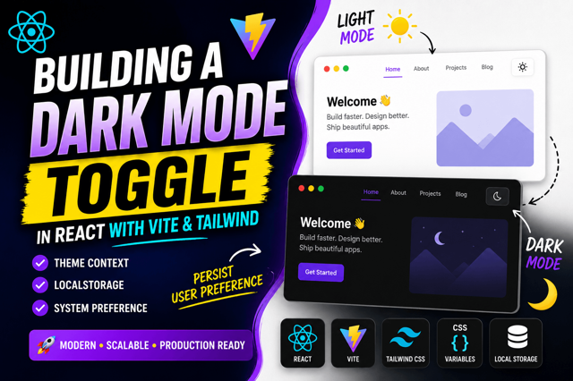 Build a Production-Ready Dark Mode Toggle in React, Vite & Tailwind CSS (Like Modern SaaS Apps)