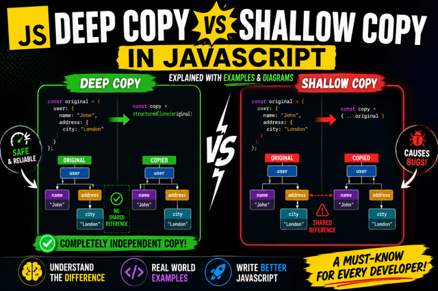Deep Copy vs Shallow Copy in JavaScript Explained